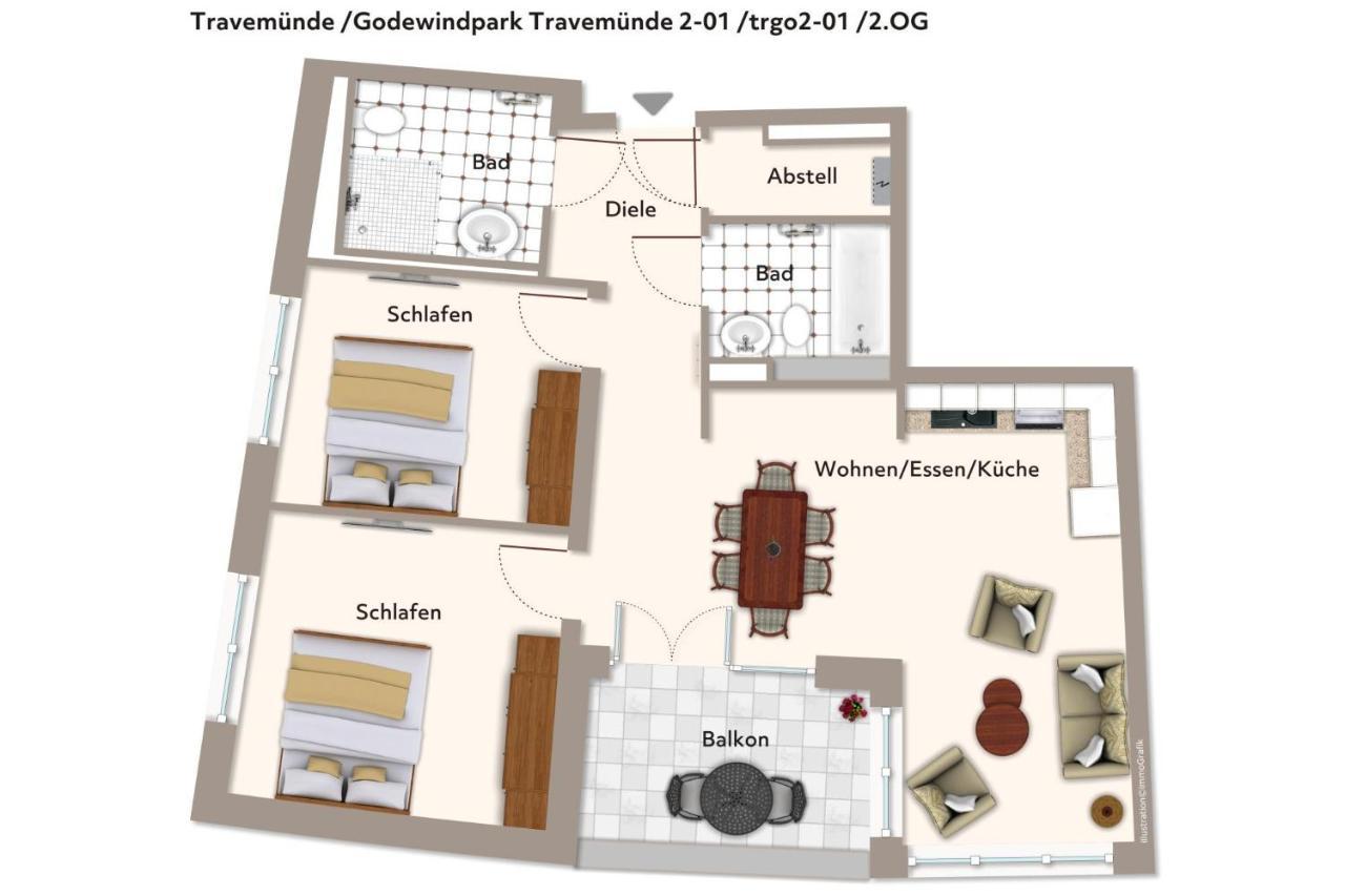 Appartamento Godewindpark Travemuende Godewindpark Travemuende 2-01 Lubecca Esterno foto